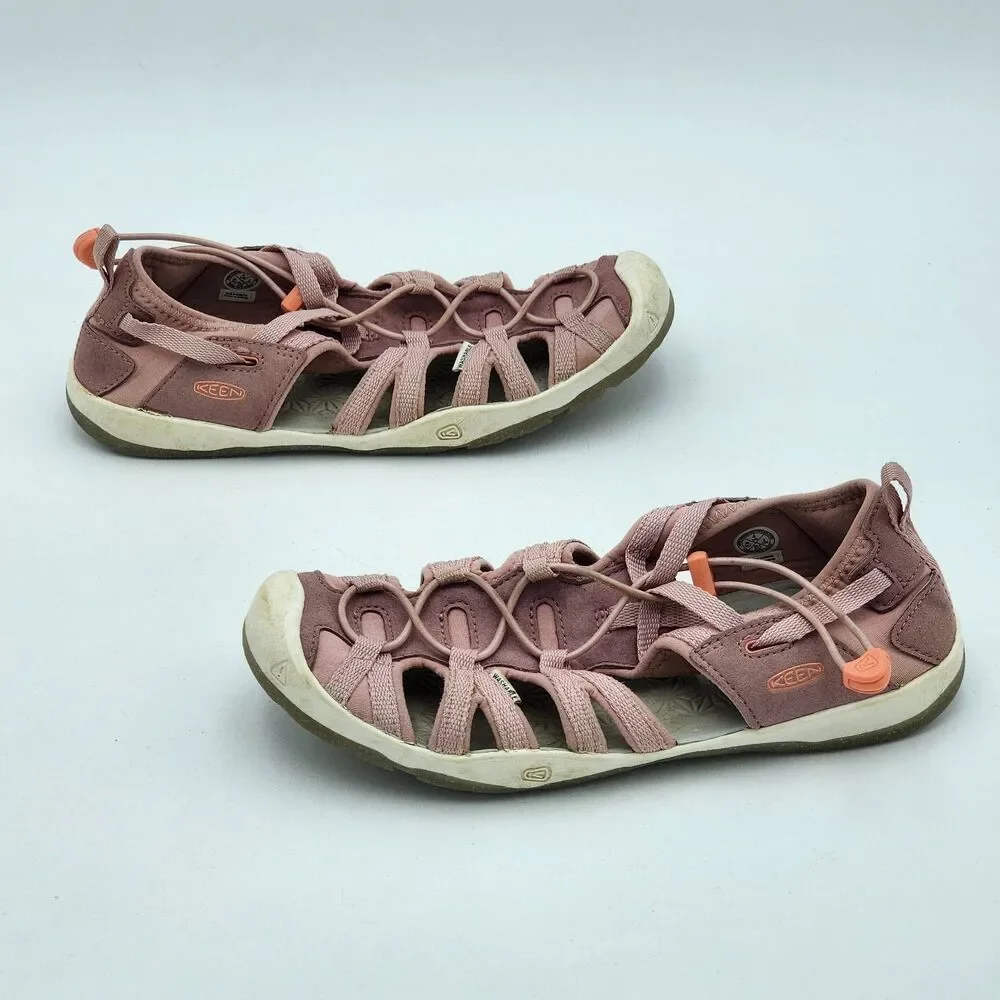 KEEN Kids Moxie Outdoor Sport Water Sandals Rose Papaya Pink Big Kid's Size 4